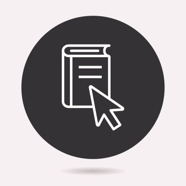 E-öğrenme uzaktan eğitim simgesi. Vektör illüstrasyon izole. Grafik ve web tasarımı için basit piktogram.