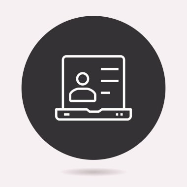 E-öğrenme uzaktan eğitim simgesi. Vektör illüstrasyon izole. Grafik ve web tasarımı için basit piktogram.