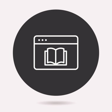 E-öğrenme uzaktan eğitim simgesi. Vektör illüstrasyon izole. Grafik ve web tasarımı için basit piktogram.