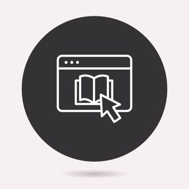 E-öğrenme uzaktan eğitim simgesi. Vektör illüstrasyon izole. Grafik ve web tasarımı için basit piktogram.