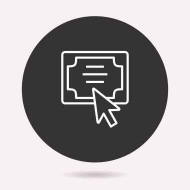 E-öğrenme uzaktan eğitim simgesi. Vektör illüstrasyon izole. Grafik ve web tasarımı için basit piktogram.