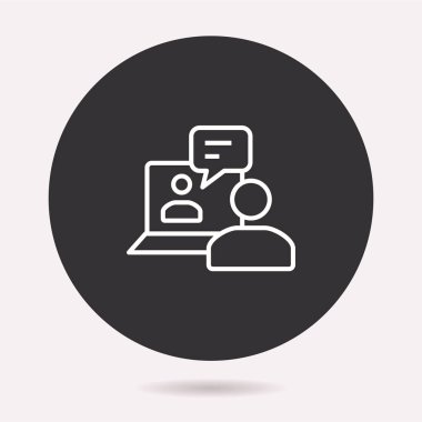 E-öğrenme uzaktan eğitim simgesi. Vektör illüstrasyon izole. Grafik ve web tasarımı için basit piktogram.