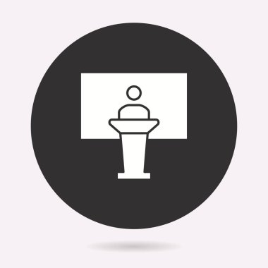 Konferans simgesi. Vektör illüstrasyon izole. Grafik ve web tasarımı için basit piktogram.