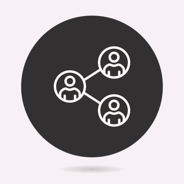 Yönetim danışmanlık simgesi. Vektör illüstrasyon izole. Grafik ve web tasarımı için basit piktogram.