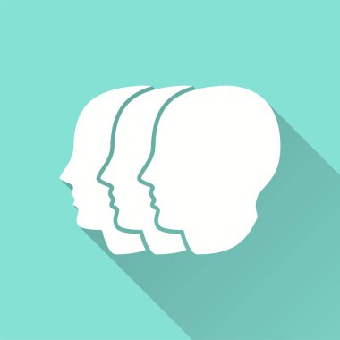 İnsanlar uzun gölge ile simge vektör. İllüstrasyon izole grafik ve web tasarımı için mavi arka plan üzerinde.