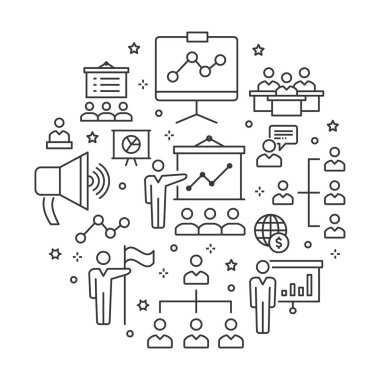 Sunuyu anahat Icons set arabirimi, Web sitesi, afiş, yazdırma için.