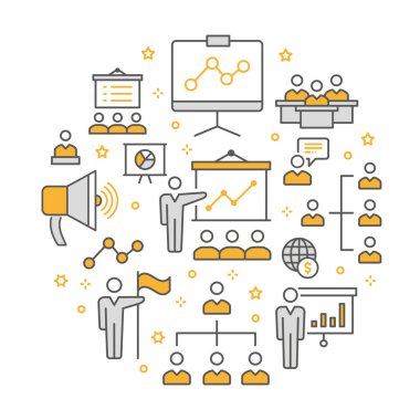 Sunuyu anahat Icons set arabirimi, Web sitesi, afiş, yazdırma için.