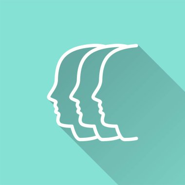 İnsanlar uzun gölge ile simge vektör. İllüstrasyon izole grafik ve web tasarımı için mavi arka plan üzerinde.