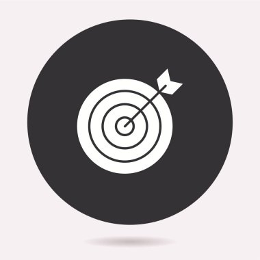 Hedef simgesi. Vektör illüstrasyon izole. Grafik ve web tasarımı için basit piktogram.