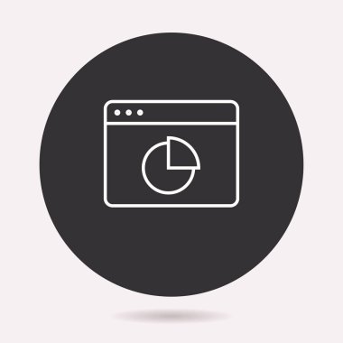 Veri analizi simgesi. Vektör illüstrasyon izole. Grafik ve web tasarımı için basit piktogram.