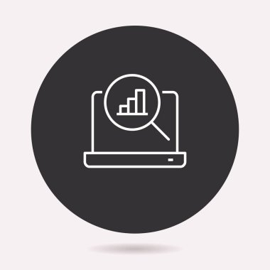 Veri analizi simgesi. Vektör illüstrasyon izole. Grafik ve web tasarımı için basit piktogram.