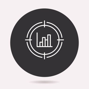 Veri analizi simgesi. Vektör illüstrasyon izole. Grafik ve web tasarımı için basit piktogram.