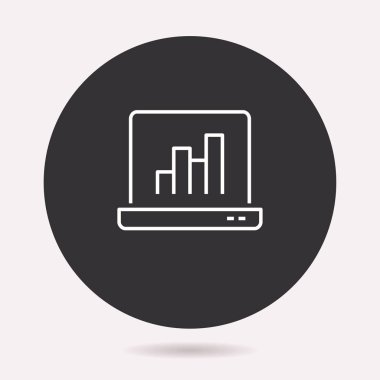 Veri analizi simgesi. Vektör illüstrasyon izole. Grafik ve web tasarımı için basit piktogram.