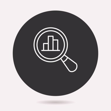 Veri analizi simgesi. Vektör illüstrasyon izole. Grafik ve web tasarımı için basit piktogram.