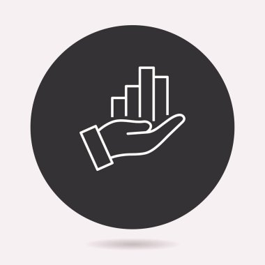 Veri analizi simgesi. Vektör illüstrasyon izole. Grafik ve web tasarımı için basit piktogram.