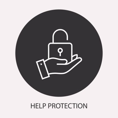 Veri güvenlik satırı vektör simgesi. İllüstrasyon izole tasarım, Infographic ve Web sitesi için.