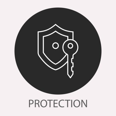 Veri güvenlik satırı vektör simgesi. İllüstrasyon izole tasarım, Infographic ve Web sitesi için.