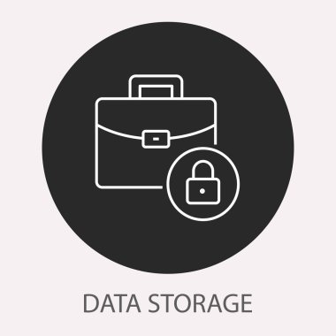 Veri güvenlik satırı vektör simgesi. İllüstrasyon izole tasarım, Infographic ve Web sitesi için.