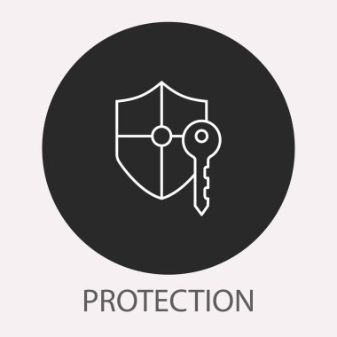 Veri güvenlik satırı vektör simgesi. İllüstrasyon izole tasarım, Infographic ve Web sitesi için.