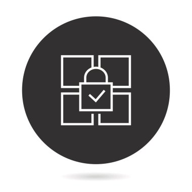 Veri güvenliği - vektör simgesi. İllüstrasyon izole. Basit piktogram.