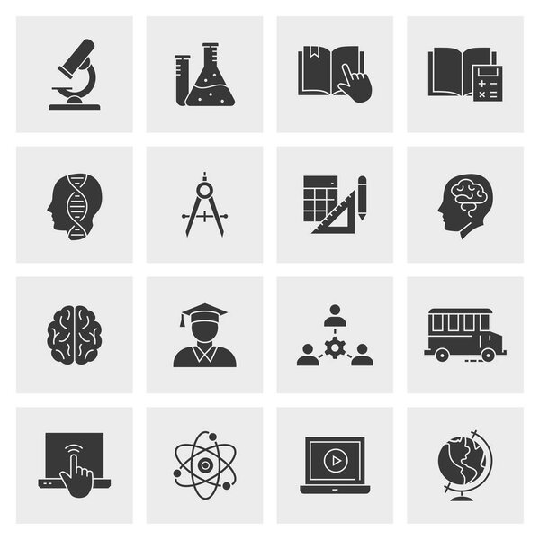 Набор значков образования. Иллюстрации, изолированные для графического и веб-дизайна
.