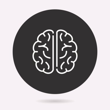 Bbrain - vektör simgesi. İllüstrasyon izole. Basit piktogram.