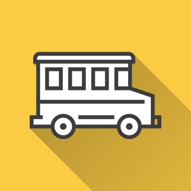 Okul otobüsü - grafik ve web tasarımı için vektör simgesi.