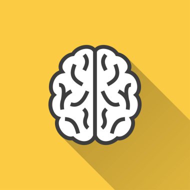 Beyin - grafik ve web tasarımı için vektör simgesi.