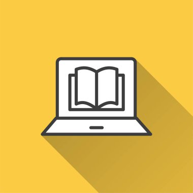 E-öğrenme eğitimi - grafik ve web tasarımı için vektör simgesi.