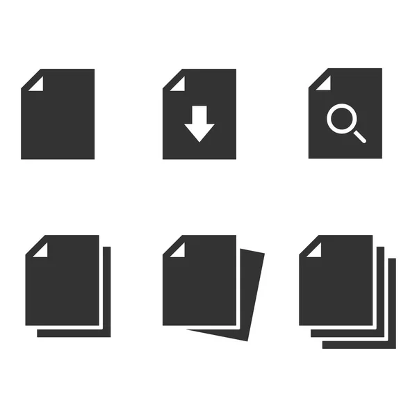 Dokument-Icon gesetzt. Illustrationen isoliert auf weiß. — Stockvektor