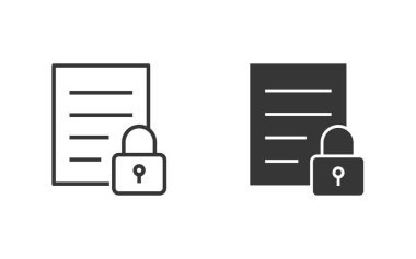 Grafik ve web tasarımı için veri güvenliği vektör simgesi.