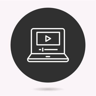 Online eğitim - vektör simgesi. İllüstrasyon izole. Basit piktogram.