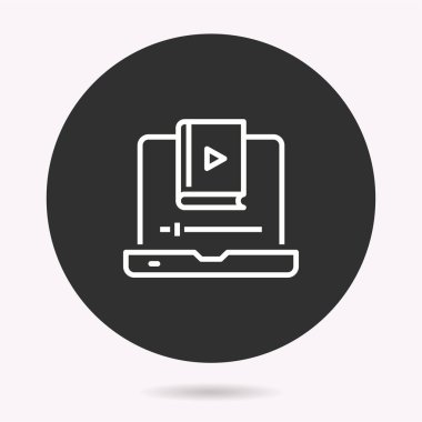 Online eğitim - vektör simgesi. İllüstrasyon izole. Basit piktogram.