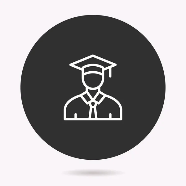 Tapa de graduación - icono de vector. Ilustración aislada. Pictograma simple . — Vector de stock