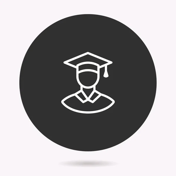 Graduation cap - vector icon. Illustration isolated. Simple pictogram. — Stock Vector