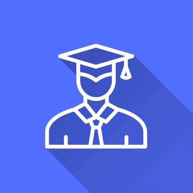 Mezuniyet kapağı - grafik ve web tasarımı için vektör simgesi.