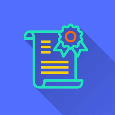 Sertifika - grafik ve web tasarımı için vektör simgesi.