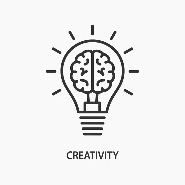 Creative brain idea icon on white background. — Stock Vector