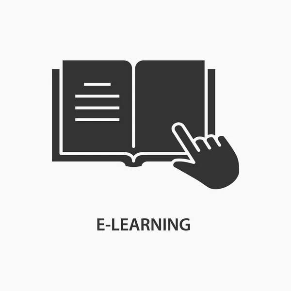 Icono vectorial de educación a distancia e-learning para diseño gráfico y web . — Vector de stock