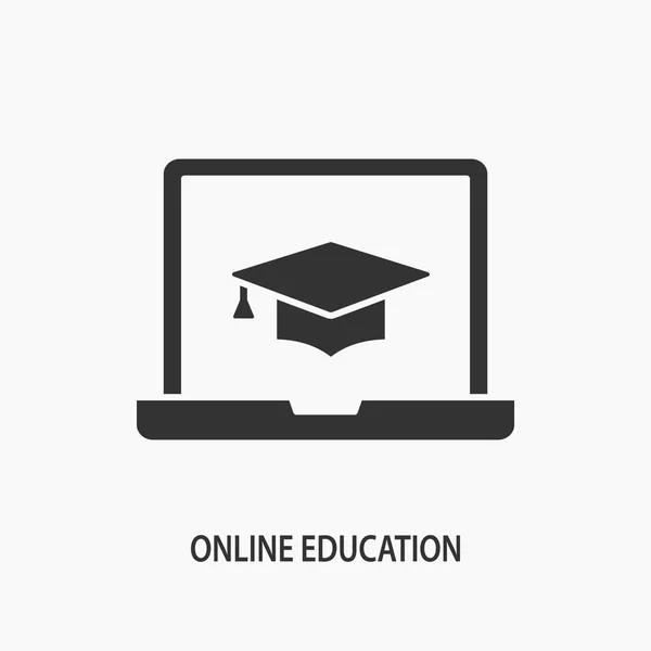 Ícone de vetor de educação a distância e-learning para design gráfico e web . — Vetor de Stock