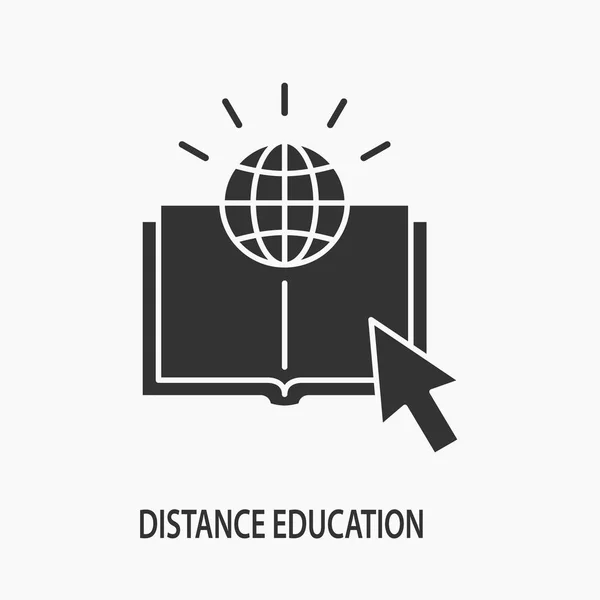 Icono vectorial de educación a distancia e-learning para diseño gráfico y web . — Vector de stock