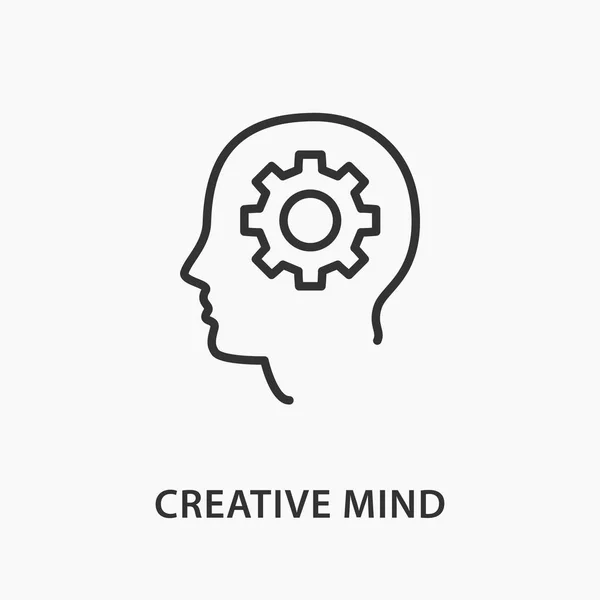 Ícone do cérebro criativo no fundo branco . —  Vetores de Stock