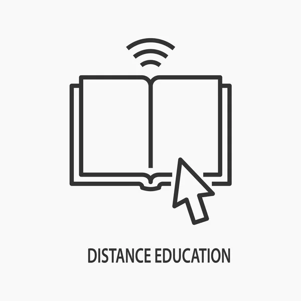 Flatline-Symbol für E-Learning-Ausbildung auf weißem Hintergrund. — Stockvektor