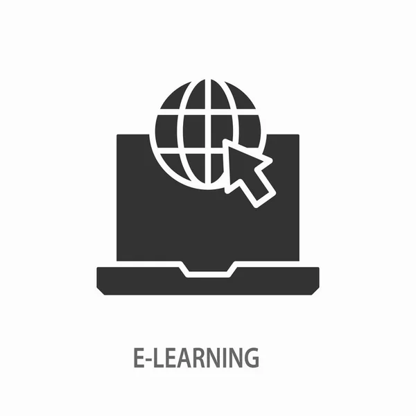Ícone de vetor de educação a distância e-learning para design gráfico e web . —  Vetores de Stock