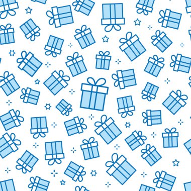 Simgeler ile hediye kutusu sorunsuz desen.