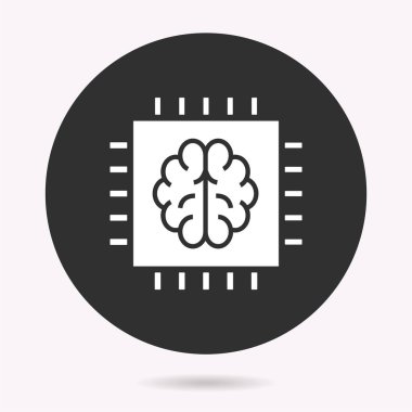 Yapay zeka - vektör simgesi. İllüstrasyon izole. Basit piktogram.