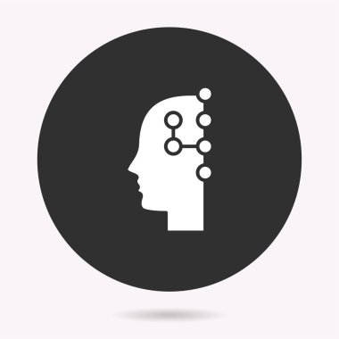 Zeka - vektör simgesi. İllüstrasyon izole. Basit piktogram.