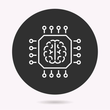 Yapay zeka - vektör simgesi. İllüstrasyon izole. Basit piktogram.