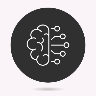 Yapay zeka - vektör simgesi. İllüstrasyon izole. Basit piktogram.