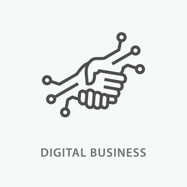 Ψηφιακή επιχειρηματική γραμμή εικονίδιο σε λευκό φόντο. — Διανυσματικό Αρχείο